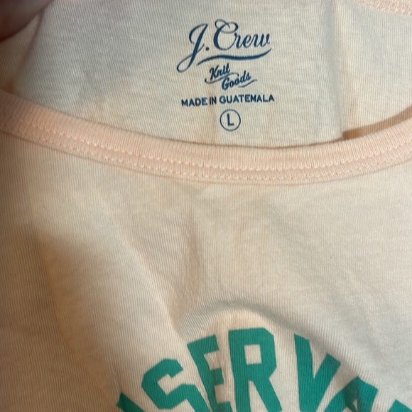 J CREW KNIT GOODS TEE SIZE LARGE CONSERVATION GREEN SPACES LIGHT PEACH EARTH - Picture 3 of 6